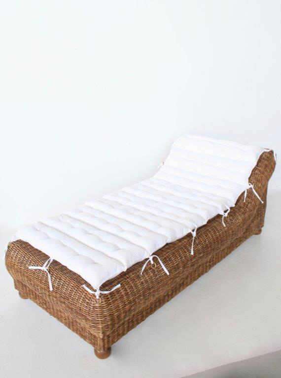 Brown Rattan Day Bed & Cushion